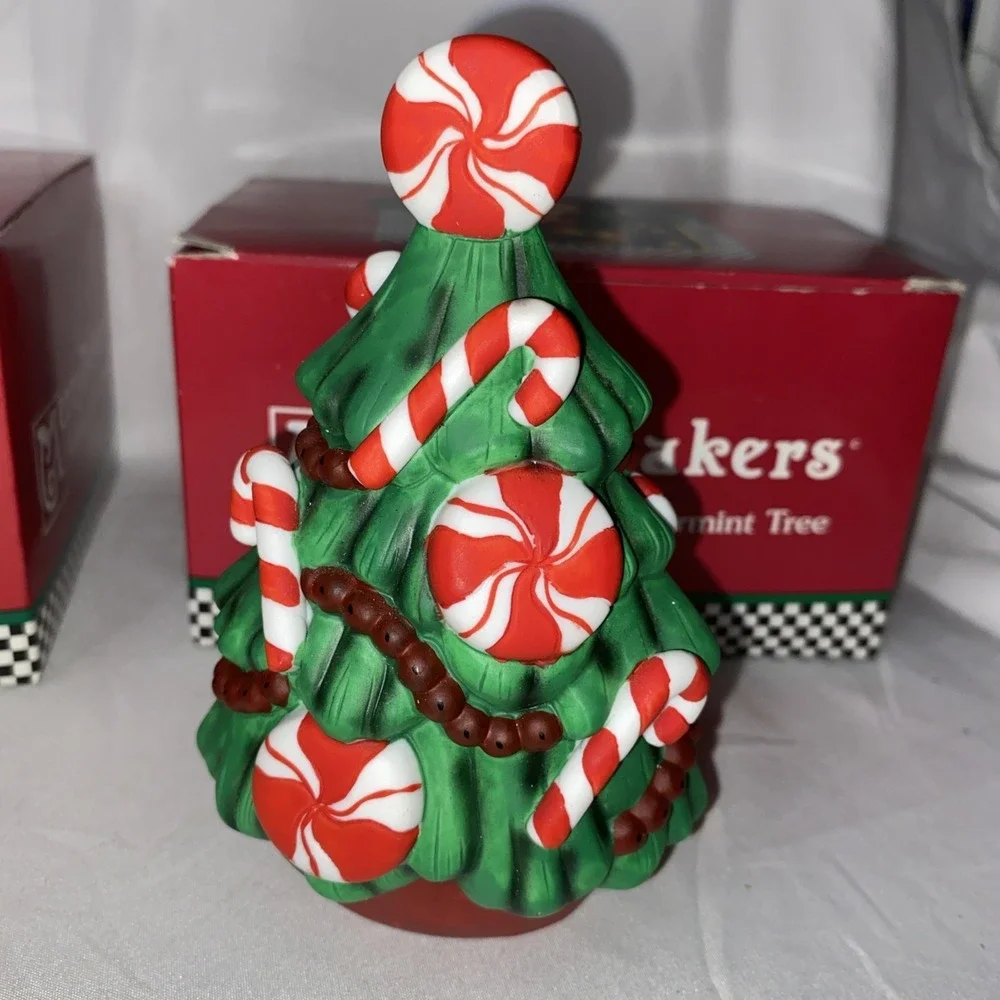 3 Dept 56 Merry‎ Makers. Snowball Maker Candy cane Striper And Peppermint Tree
